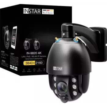 Kamera IP Instar IN-9820 4K — czarna, pole widzenia 180°