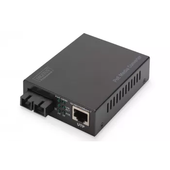Digitus Gigabit PoE media converter, RJ45 / SC, SM, PSE