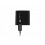 Przewodowa ładowarka do urządzeń mobilnych NATEC NUC-2145, 65 W, USB-C PD 3.0 + QC 3.0, 1x USB-C, 1x USB-A, 110–240 V, czarna