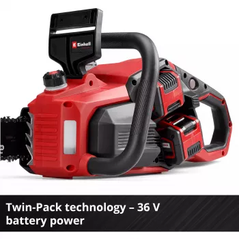 Pilarka łańcuchowa akumulatorowa EINHELL GP-LC 36/40 Li BL-Solo 36V (2x18V) czerwona/czarna — bez akumulatora i ładowarki