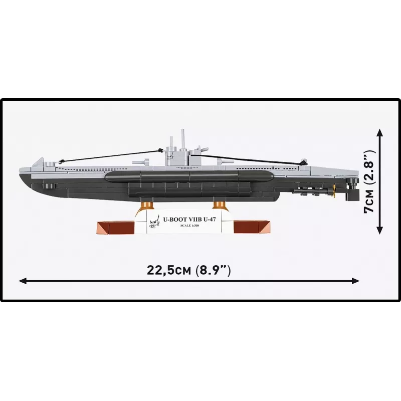 Model łodzi podwodnej Cobi U-47 T.VIIB 1:300 zestaw, marka Cobi, model 4858