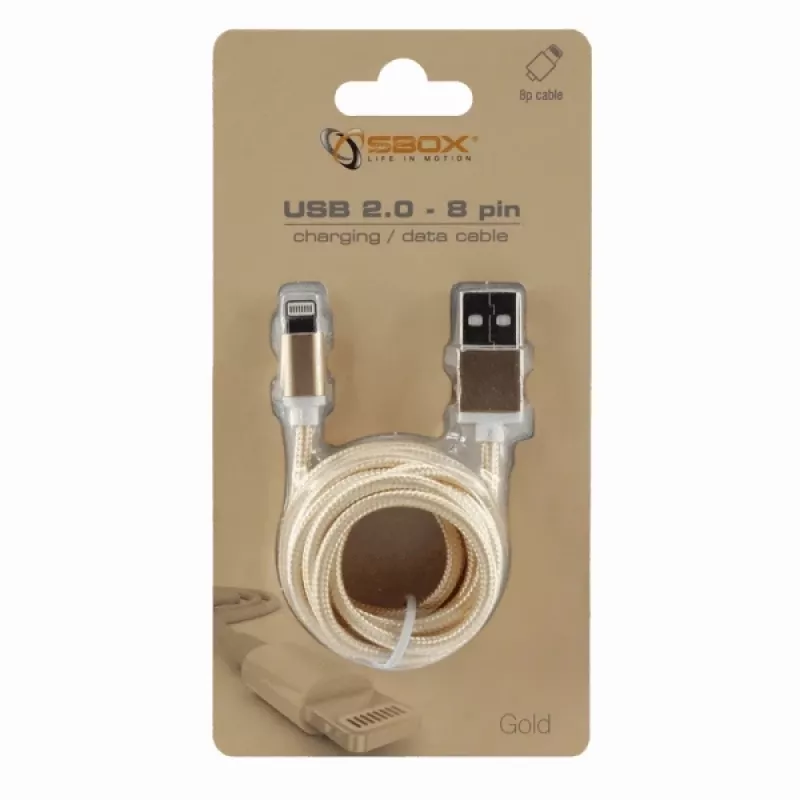 Kabel Sbox USB 2.0 8 Pin IPH7-G złoty