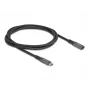 DeLOCK Kabel przedłużający USB Typu C męski na żeński 10 Gb/s 1 m szary metal
