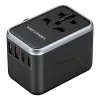Adapter podróżny Vention FJFB0 65W — 2× USB-C PD/PPS, 2× USB-A (QC/BC), wyjście HDMI, aluminium/czarny
