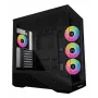 Obudowa PC Lian Li Vector V100 Midi Tower — Czarna z przezroczystym panelem, obsługa 3×120 mm wentylatorów bocznych + 1×120 mm tylnego, HDD 3,5 cala, SSD 2,5 cala, 235,5×446×484,6 mm