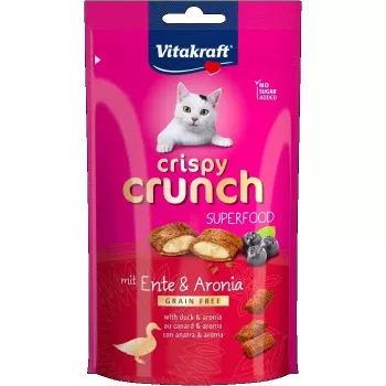 Przysmaki dla kota Vitakraft Crispy Crunch kaczka z aronią 60 g - chrupiąca przekąska dla dorosłych kotów
