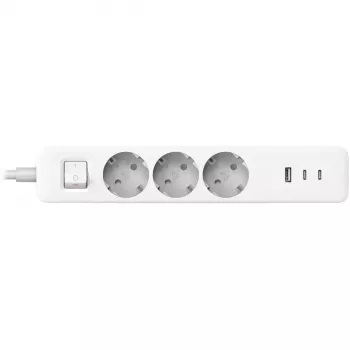 Listwa zasilająca Xiaomi BHR07UKEU — 3 gniazda AC typu F, 250 V, kabel 1,4 m, biała