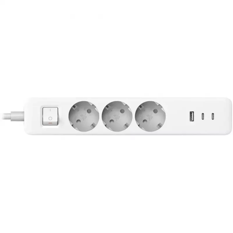 Listwa zasilająca Xiaomi BHR07UKEU — 3 gniazda AC typu F, 250 V, kabel 1,4 m, biała