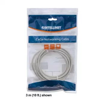 Kabel krosowy sieciowy Intellinet, Cat6, 2 m, szary, CCA, U/UTP, PVC, RJ45, pozłacane styki, bez zaczepów, z osłonką, dożywotnia gwarancja