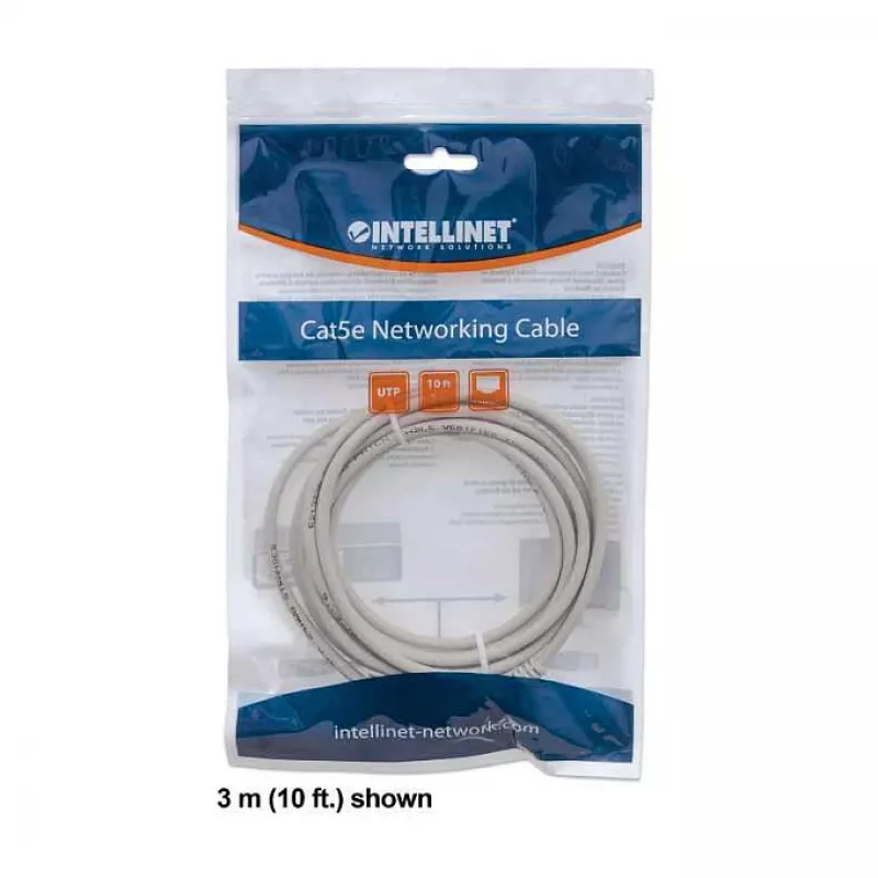 Kabel krosowy sieciowy Intellinet, Cat6, 2 m, szary, CCA, U/UTP, PVC, RJ45, pozłacane styki, bez zaczepów, z osłonką, dożywotnia gwarancja