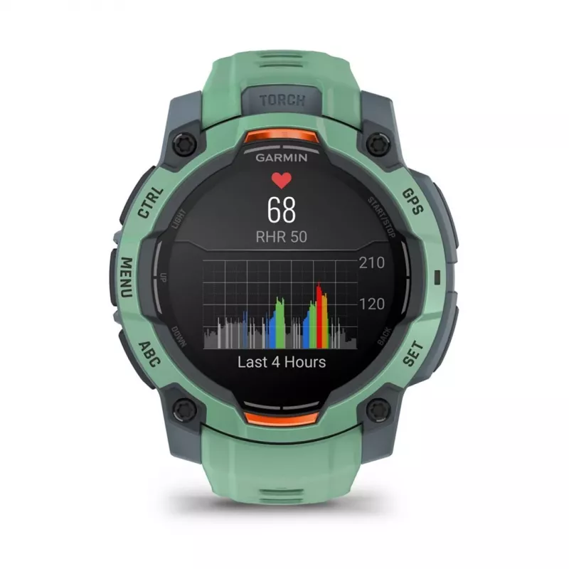 Garmin Instinct 3 AMOLED 3.05 cm (1.2) 45 mm Digitalny 390 x 390 pikseli Ekran dotykowy Zielony GPS (satelitarny)