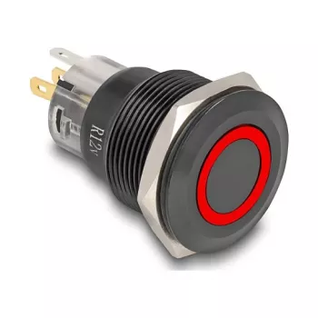 Panelowy przycisk przełącznikowy DELOCK 22015 22 mm, 12 V, 5 zacisków lutowniczych
