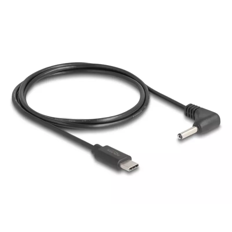 DeLOCK 85393 kabel zasilający Czarny 1,5 m USB C 3,5 x 1,35 mm
