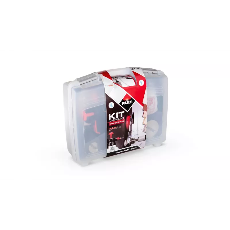 Zestaw wierteł RUBI Easy Gres Plus Kit — 7 szt. wierteł diamentowych, długość 27 mm, do porcelany, z walizką