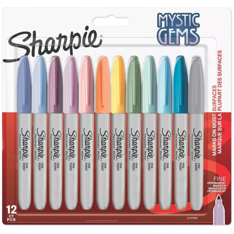 Permanentny marker Sharpie 2157681 Cienka końcówka (1 mm) Różne kolory, opakowanie 12 szt.