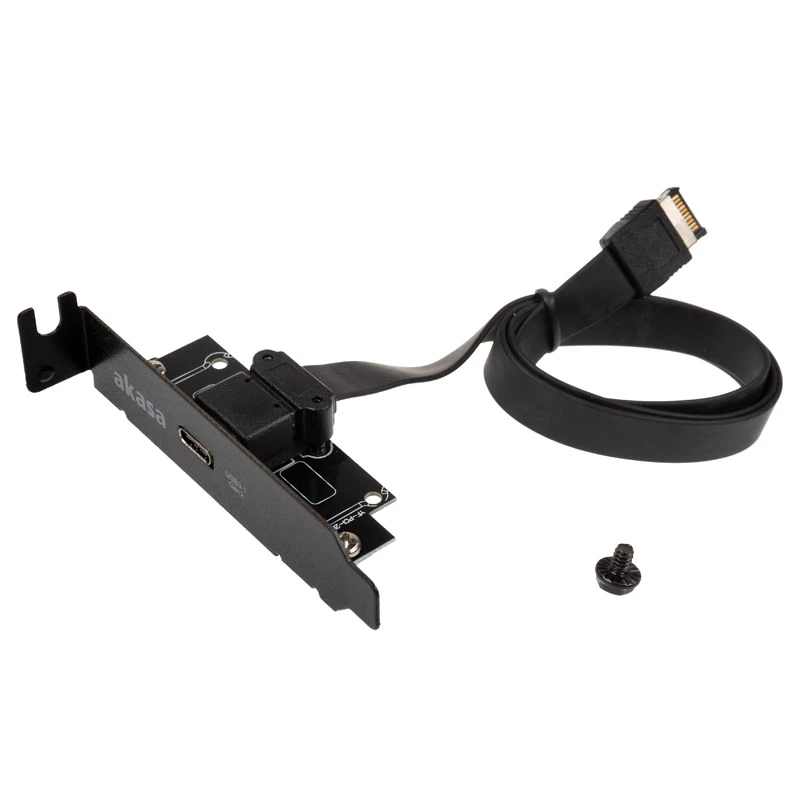 Akasa Low Profile PCI Bracket Adapter USB 3.1 Type C - czarny - Adapter - Cyfrowy/Danych
