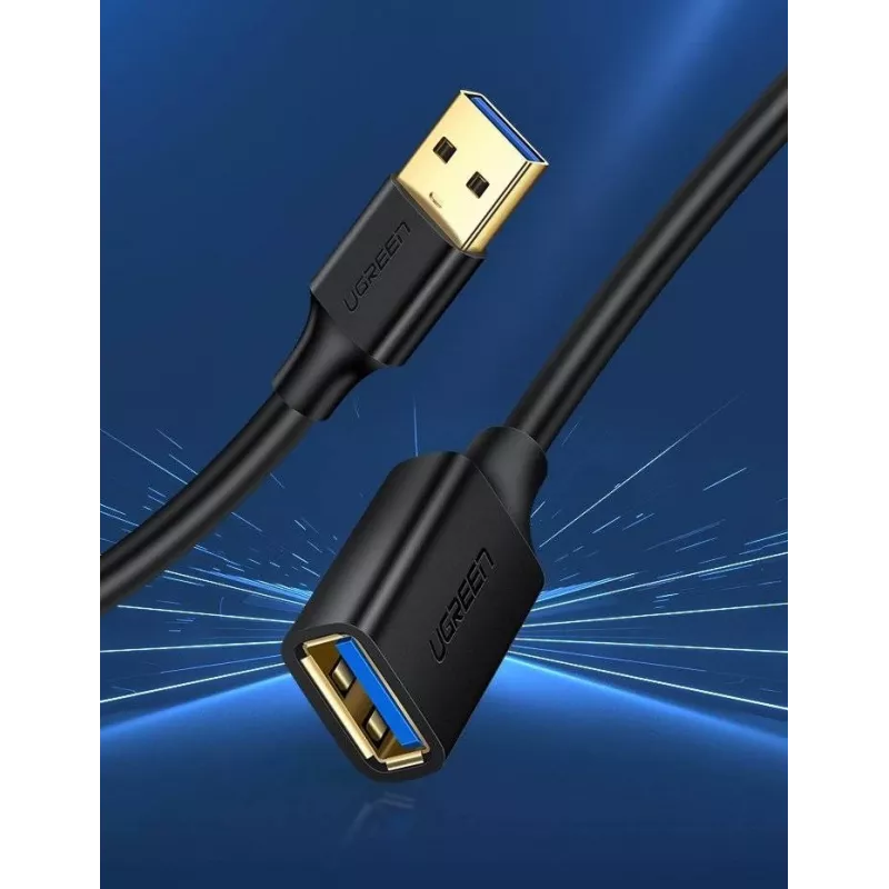 Adapter przedłużający Ugreen USB 3.0 (żeński) do USB 3.0 (męski) 2 m (czarny)