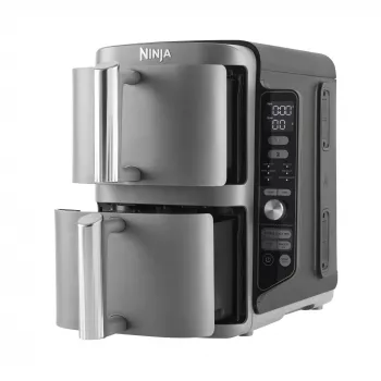 Frytkownica Ninja SL400EU Podwójna 9,5 L 2470 W Frytkownica na gorące powietrze Czarna, Szara