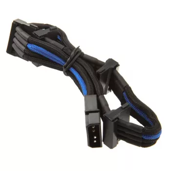 SilverStone Kabel 4-Pol-Molex do 4x SATA, 300 mm - czarny/niebieski