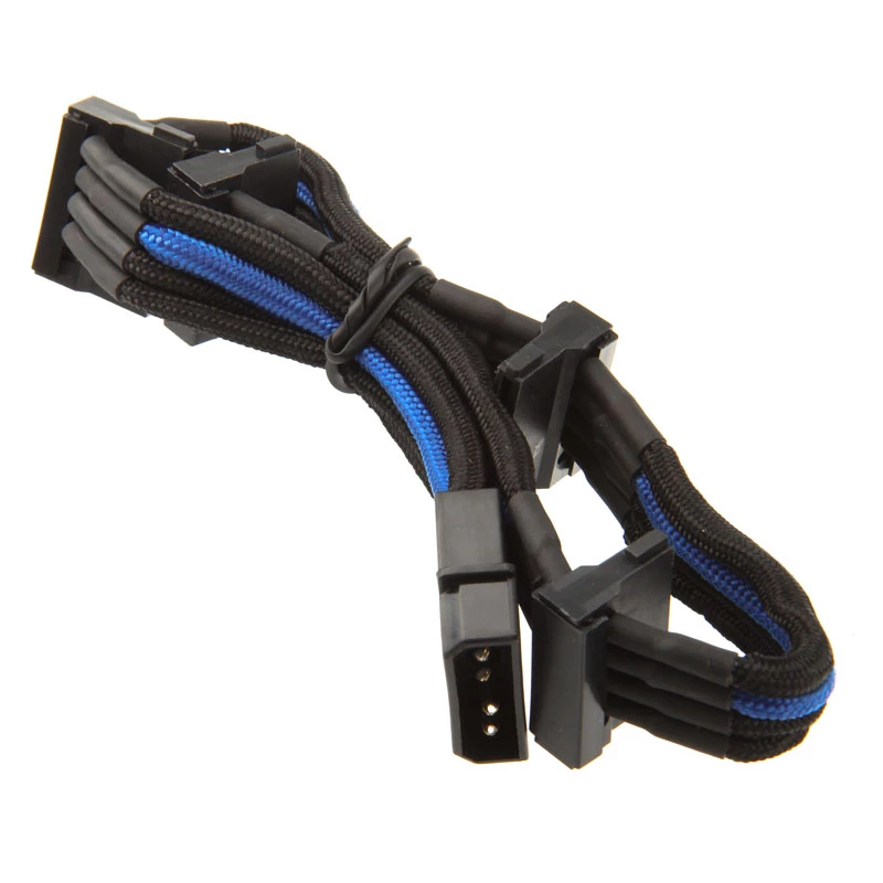 SilverStone Kabel 4-Pol-Molex do 4x SATA, 300 mm - czarny/niebieski