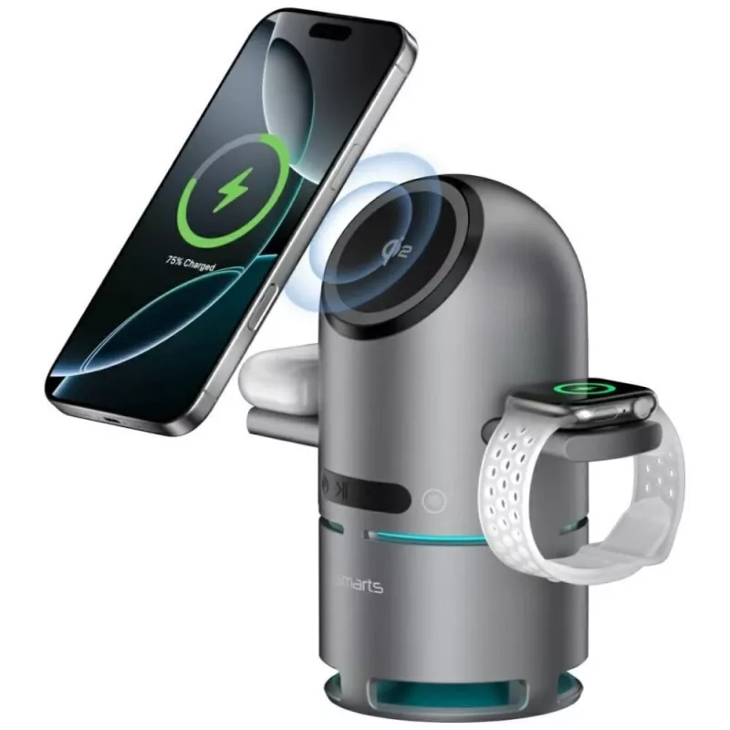 Stacja ładująca ChargeBot Sound Qi2 szary