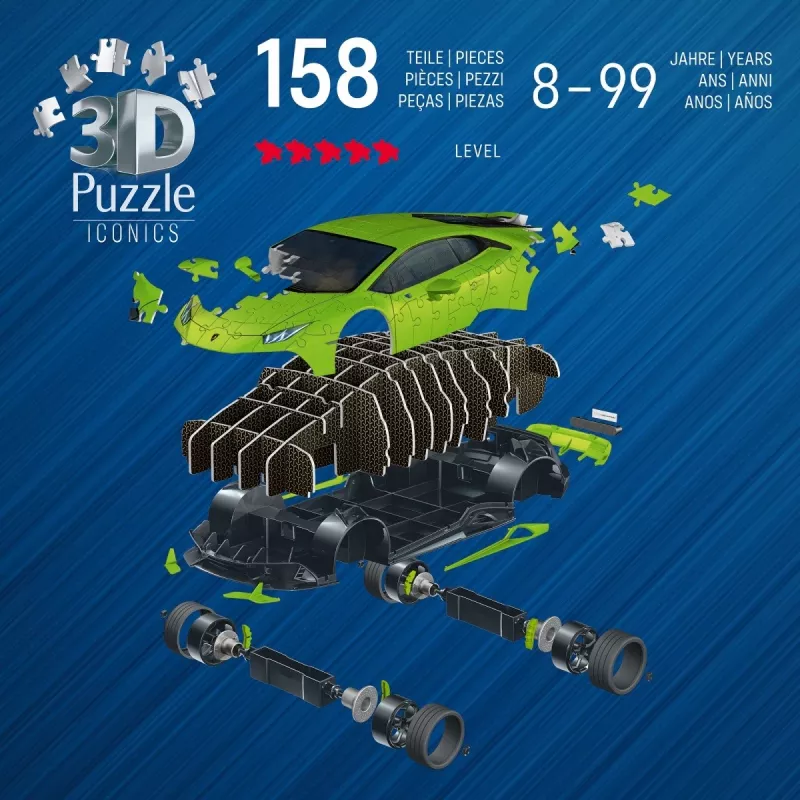 Puzzle 3D 158 elementów Lamborghini Huracan EVO zielony