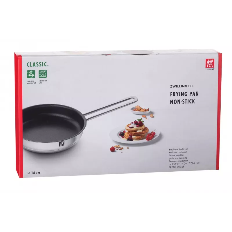 Uniwersalna patelnia ZWILLING Pico okrągła 16 cm, stal nierdzewna, nieprzywierająca, do piekarnika i zmywarki