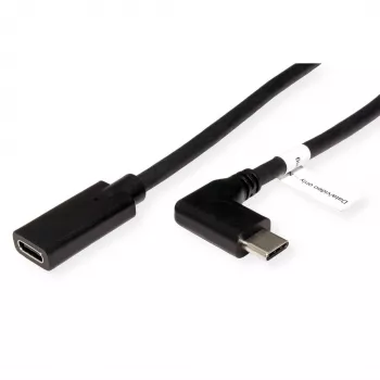 ROLINE 11.04.5496-10 - 2 m - USB Type-C - USB Type-C - Wtyk - Gniazdo - Kątowy (11.04.5496)