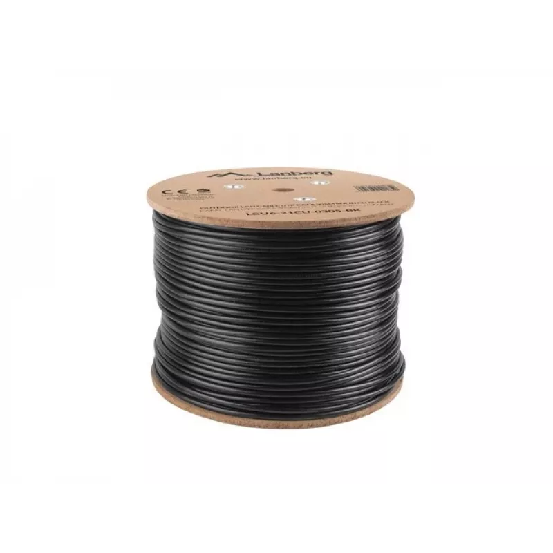 Kabel sieciowy Lanberg LCU6-21CU-0305-BK Czarny 305 m Cat6 U/UTP (UTP) zewnętrzny