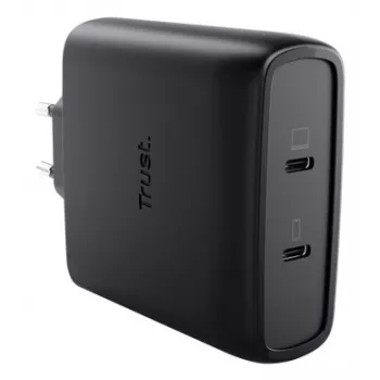 TRUST Maxo 100W 2-Port USB-C GaN Charger — 100 W, 2× USB-C, 20 V max, kabel 2 m, czarny