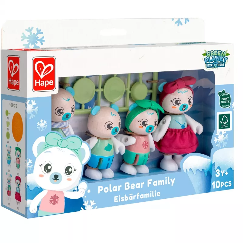 Hape polar bear family toy figure