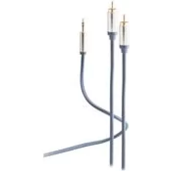 shiverpeaks FLEXLINE Audiokabel, 2 x Cinchstecker - 3,5 mm Klinkenstecker, 0,75 m, hochflexibel, vergoldete - 1 Stück (FL31-32131)