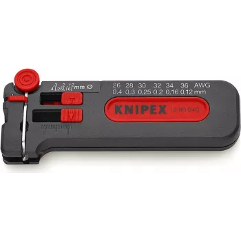 Knipex Mini-Abisolierer Ø 0,12 - 0,4 mm · AWG 36 - 26 12 80 040 SB (12 80 040 SB)