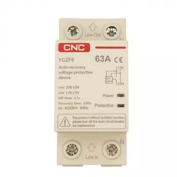 Wyłącznik nadprądowy z protektorem samoczynnego powrotu CNC EL240302 1P+N 63A 230V