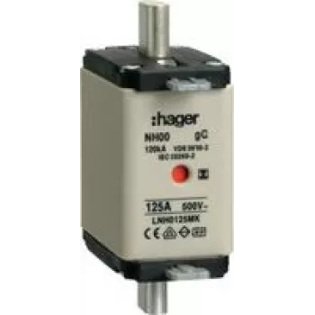 Bezpiecznik HAGER LNH0125MK NH00 125A 500V gG MKen. S-frei (LNH0125MK)