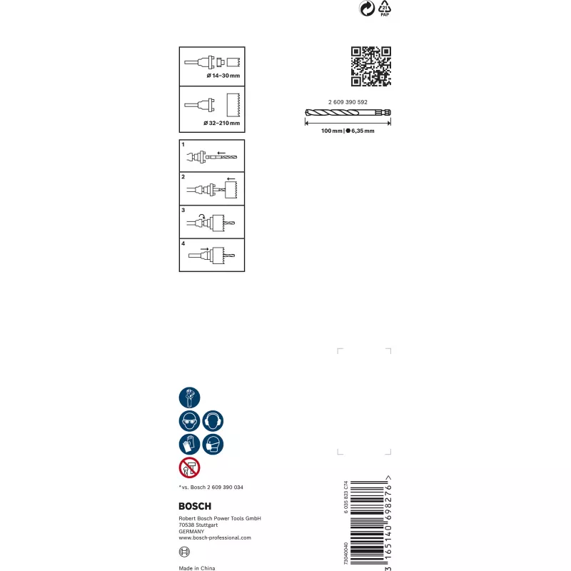 Adaptery z gniazdem sześciokątnym Bosch Q-Lock 2609390589