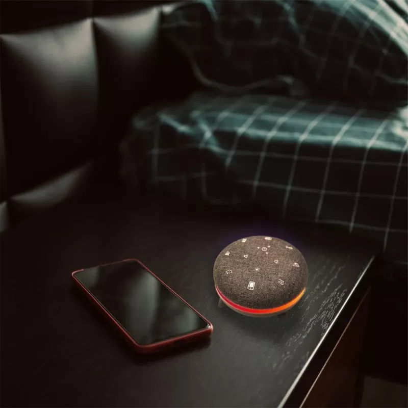 Głośnik przenośny MANTA SPK03-GR Szumi-GO — zielony, Bluetooth, dźwięki do snu dziecka, timer, podświetlenie RGB, 12,5×7,5×12,5 cm