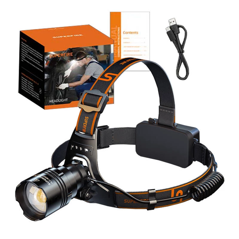 Akumulatorowa czołówka LED Superfire HL31 Type-C 3000 lumenów