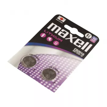 Bateria pastylkowa MAXELL CR2016 3V, jednorazowa LiMnO2, 90 mAh — 2 szt. blister
