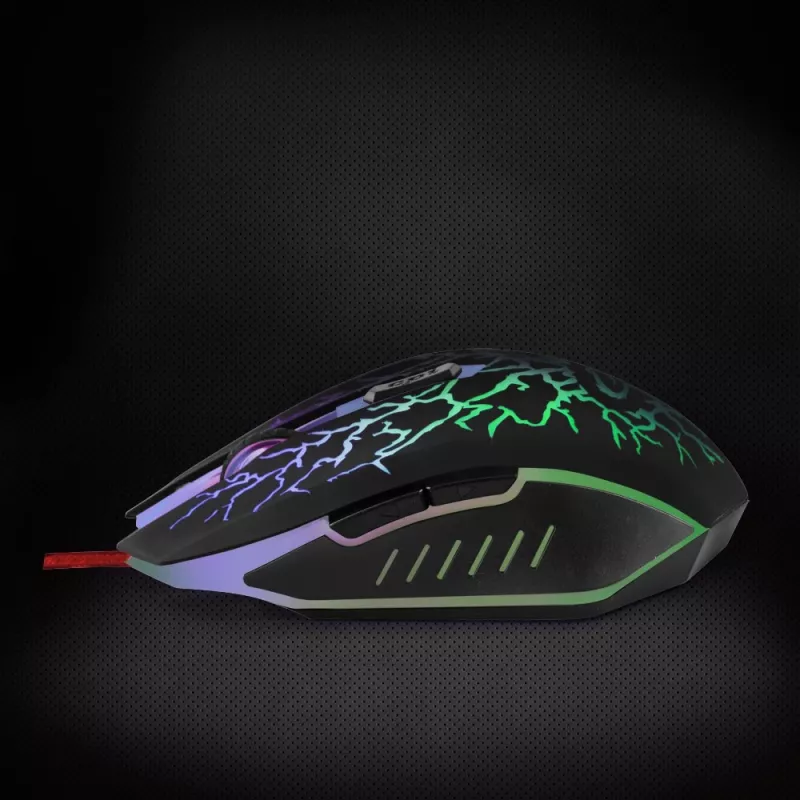 Esperanza MX211 LIGHTNING - Mysz - USB - Hiiri - Optyczna - 6 przycisków - Czarna