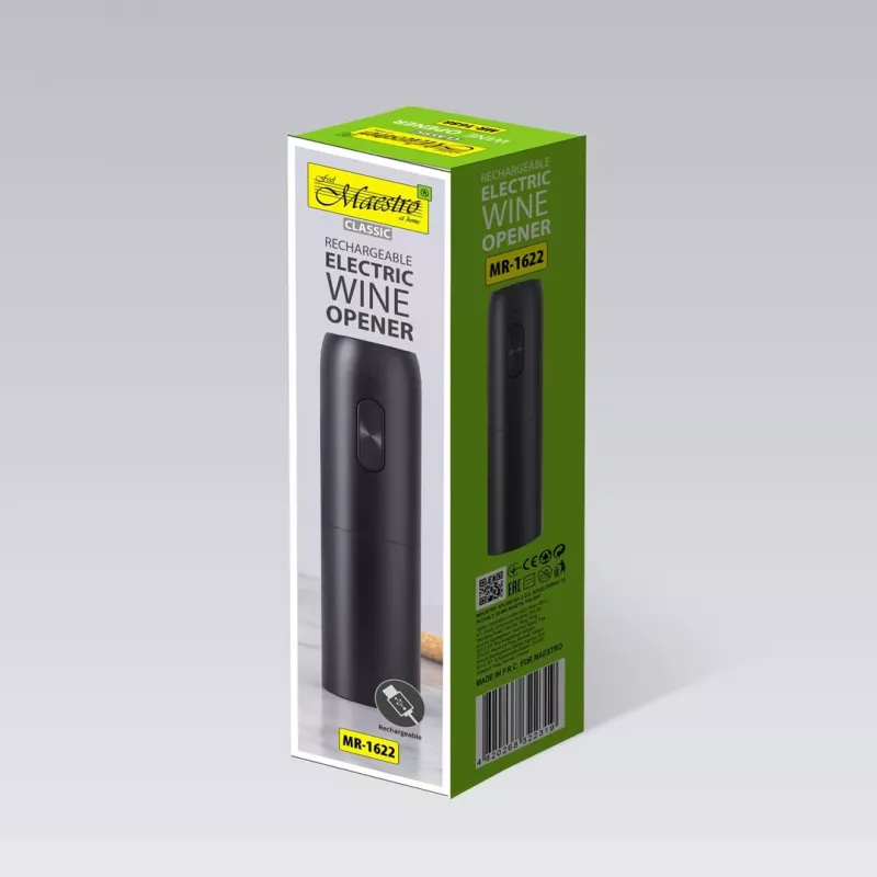 MAESTRO MR-1622 elektryczny korkociąg USB do wina