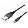 Kabel NATEC USB-C/A 2.0 1m prati LED czarny nylon