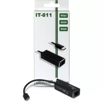 Inter-Tech Argus IT-811 - karta sieciowa - USB-C - Gigabit Ethernet - czarna (88885438)