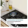 Wolnostojąca płyta gazowa Bosch Serie 2 POP6B6K30 60 cm, 4 strefy gazowe, czarne szkło hartowane, pokrętła