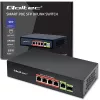Przełącznik Ethernet PoE QOLTEC 52296 — 4 porty RJ45 PoE, 1 port uplink RJ45