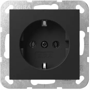 Wkład gniazda Schuko Gira System 55 4188005 do montażu modułowego, czarny