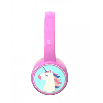 Słuchawki Denver BTH-106P, przewodowe i bezprzewodowe, nauszne, rozmowy/muzyka, Bluetooth, różowe