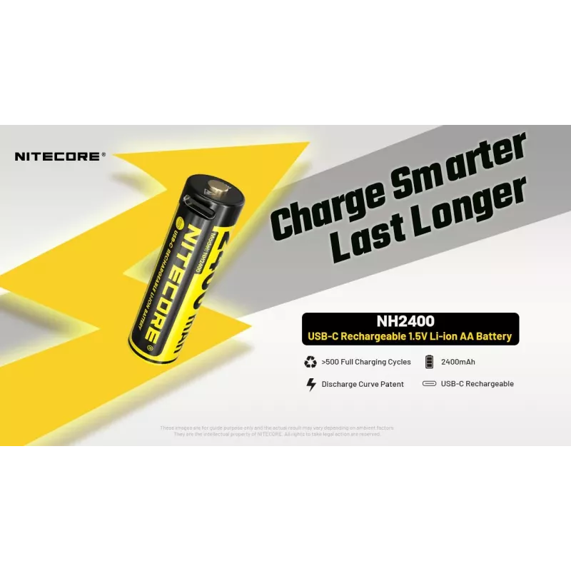 Akumulator Nitecore NH2400 Li-Ion AA 1.5V 2400mAh — zestaw 4 szt.