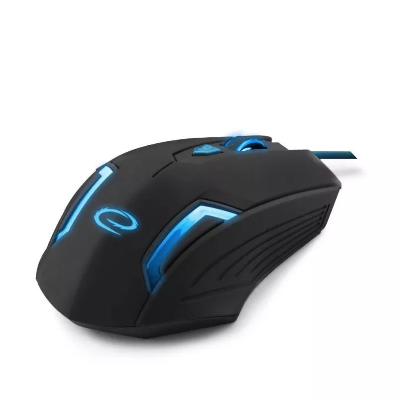 Esperanza MX205 FIGHTER - Mysz - USB - Niebieska - Hiiri - Optyczna - 6 Przycisków - Czarna