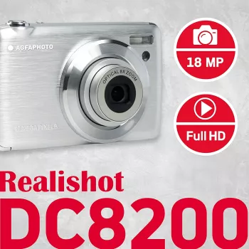 Agfa Photo DC8200 Srebrny + Etui + Karta SD 16GB